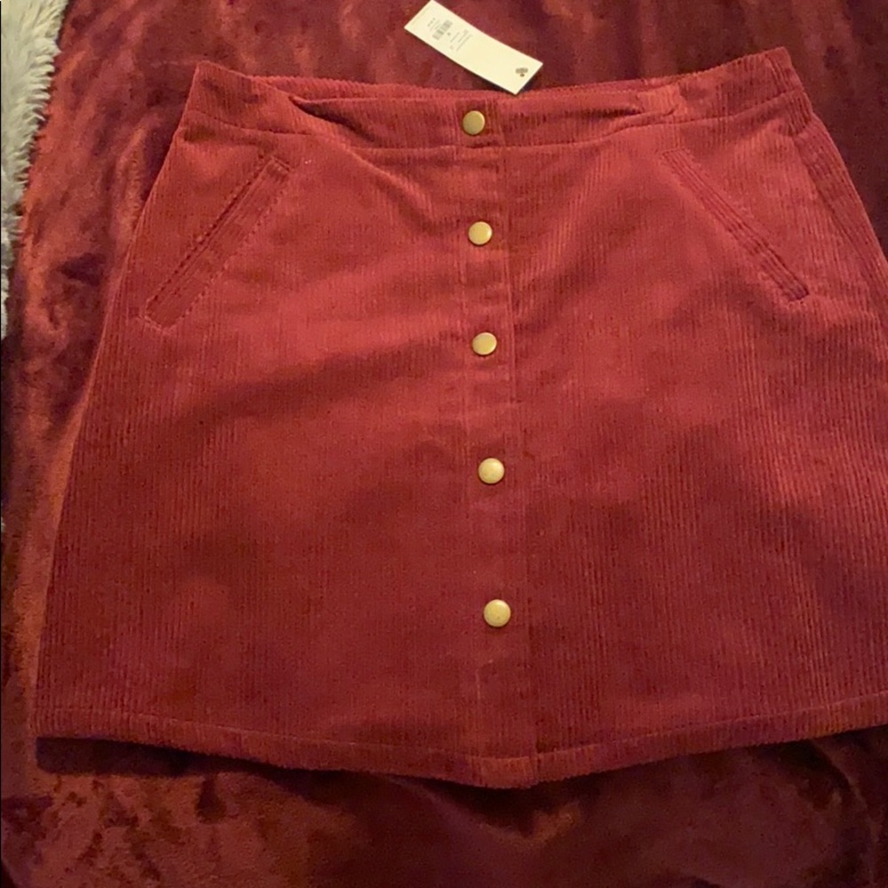 Corduroy Red Skirt: NEVER WORN